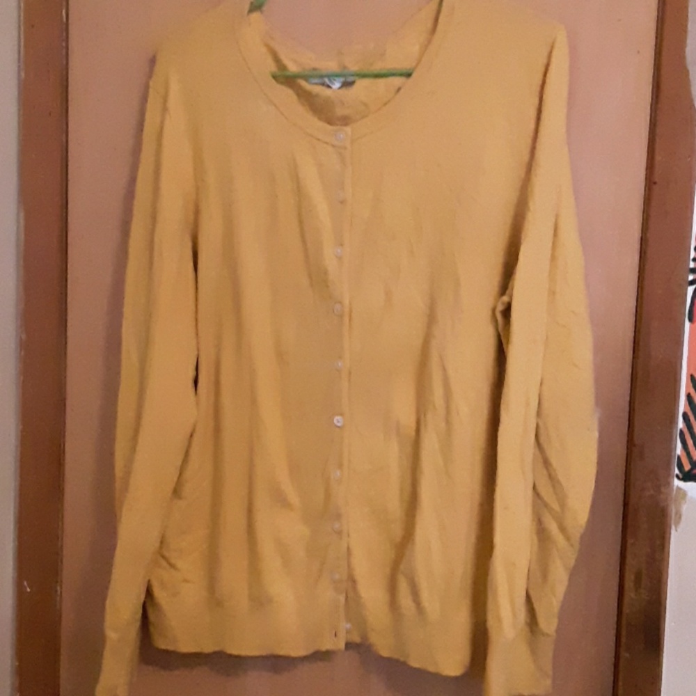 Yellow cardigan